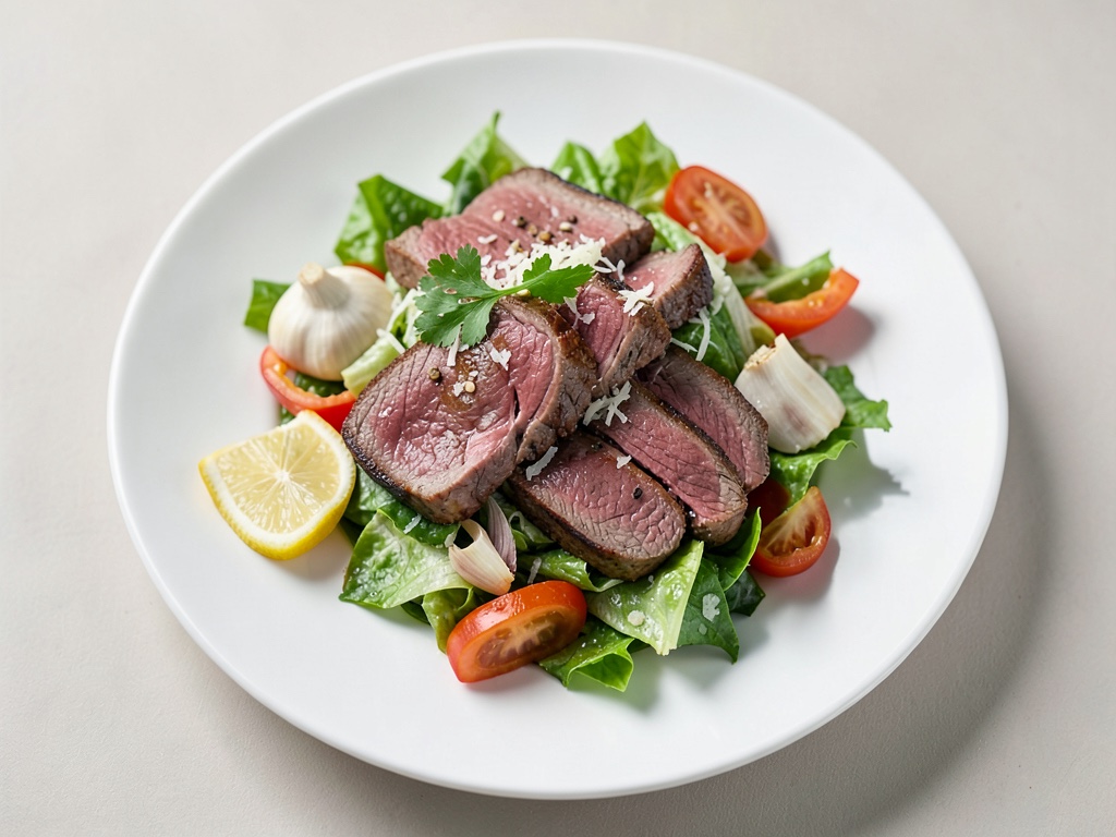 Insalata Caesar con strisce di bistecca alla griglia