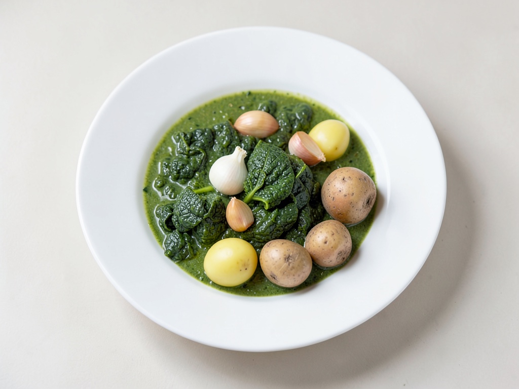 Sopa verde portuguesa con chorizo