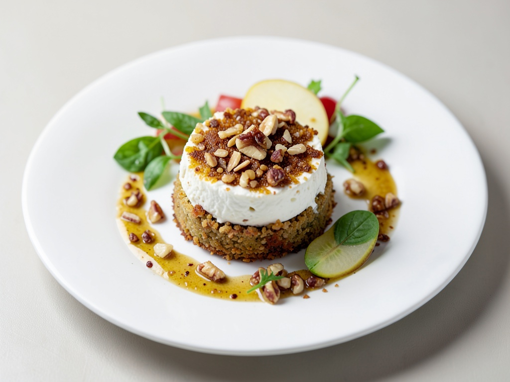 Camembert croccante con bordatura di noci e insalata di pere