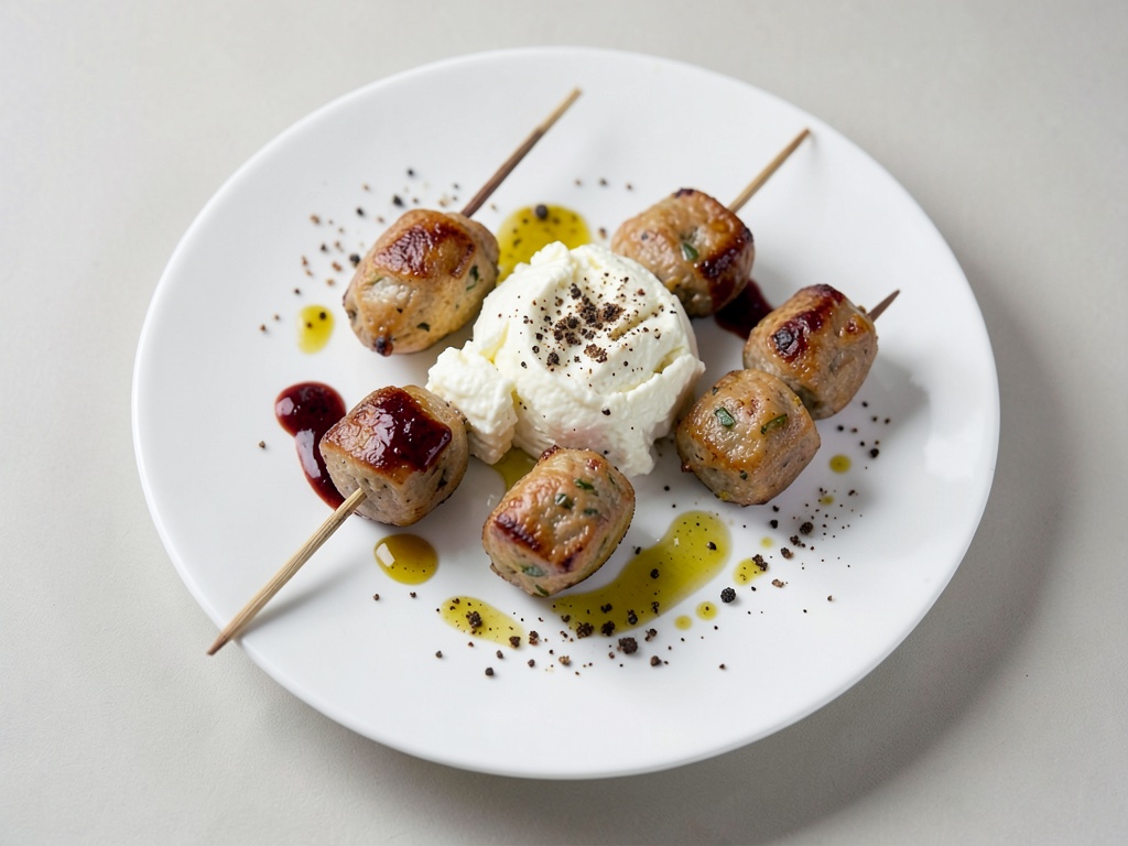 Brochetas de fruta con Camembert