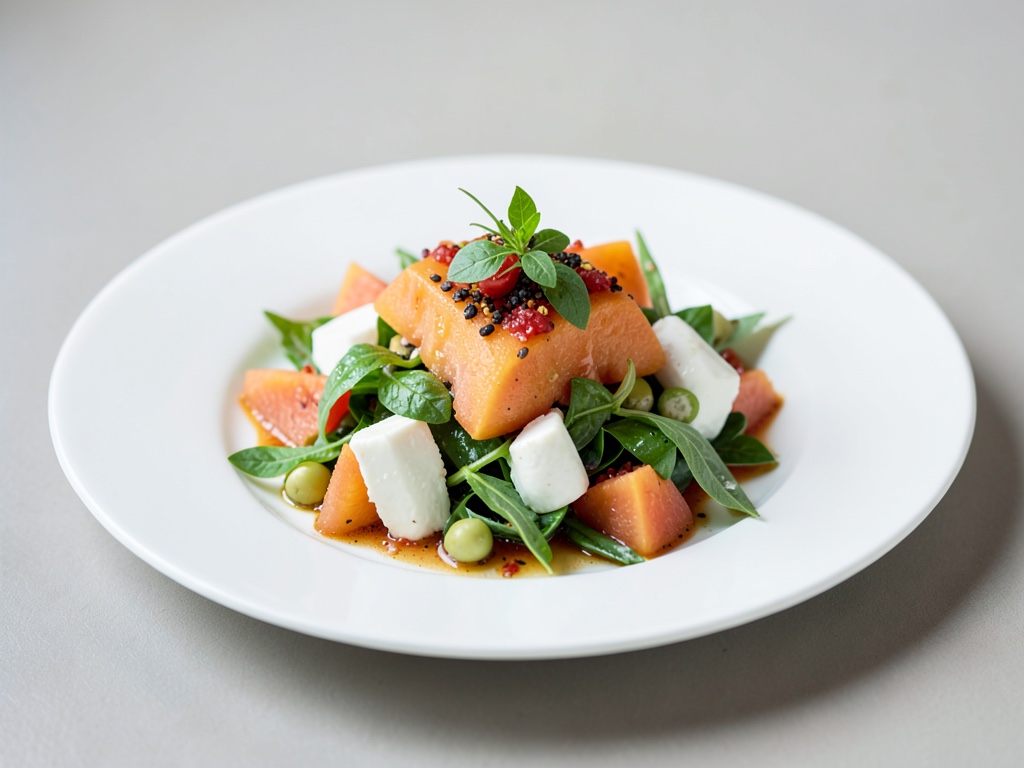 Insalata di melone cantalupo con mozzarella