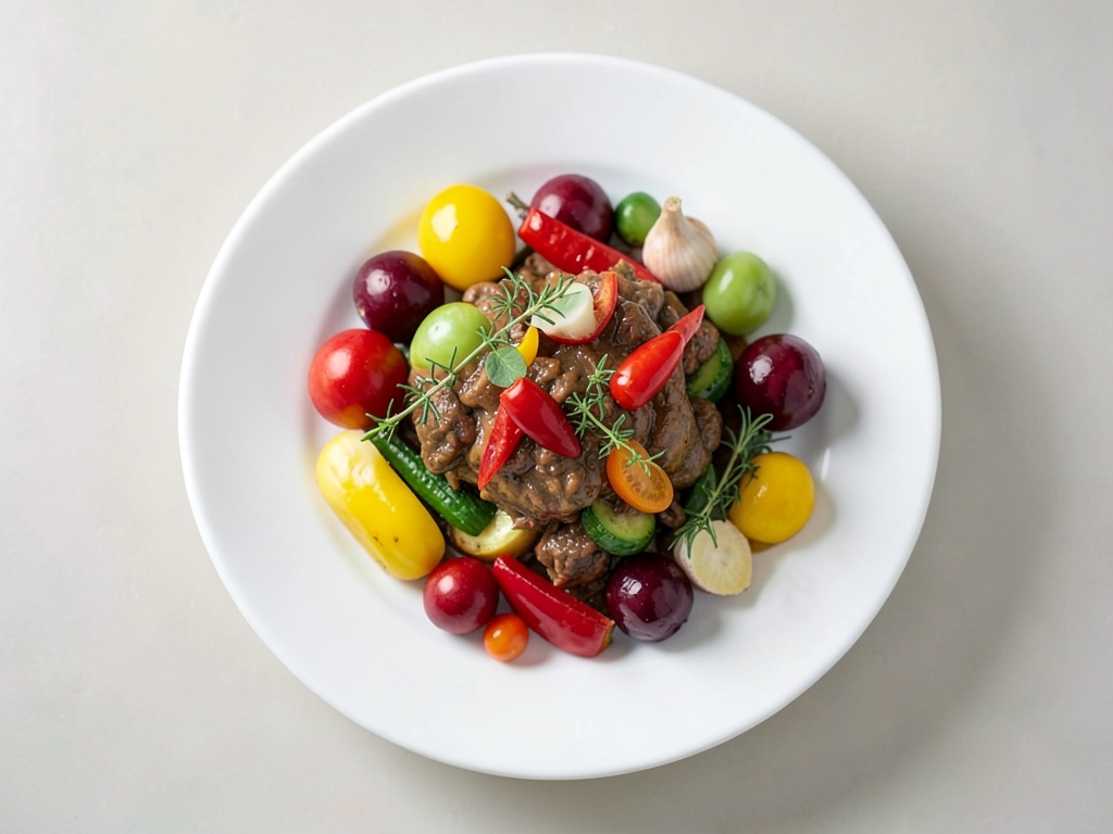 Gulasco Criolla: Manzo piccante con verdure colorate e frutta dolce