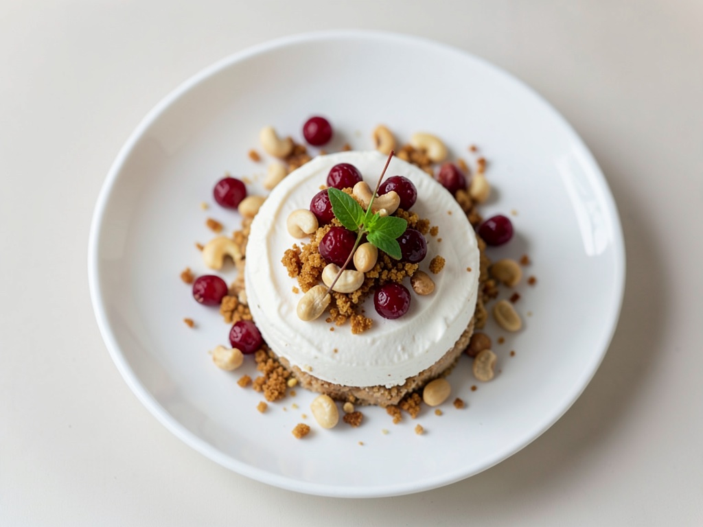 Cashew-Mascarpone-Eis mit Cranberry-Crunch