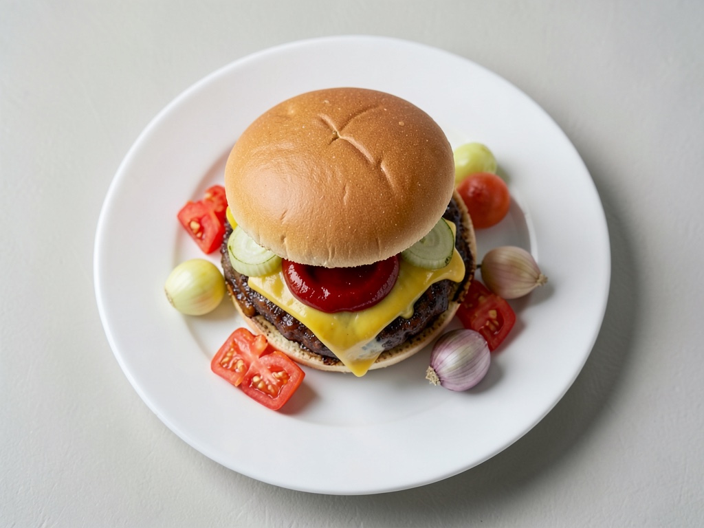 Cheeseburger con ketchup fatto in casa