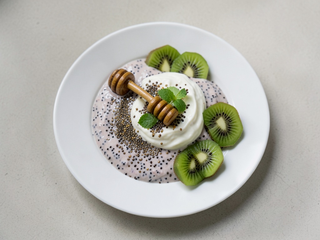 Pudding di semi di chia con kiwi