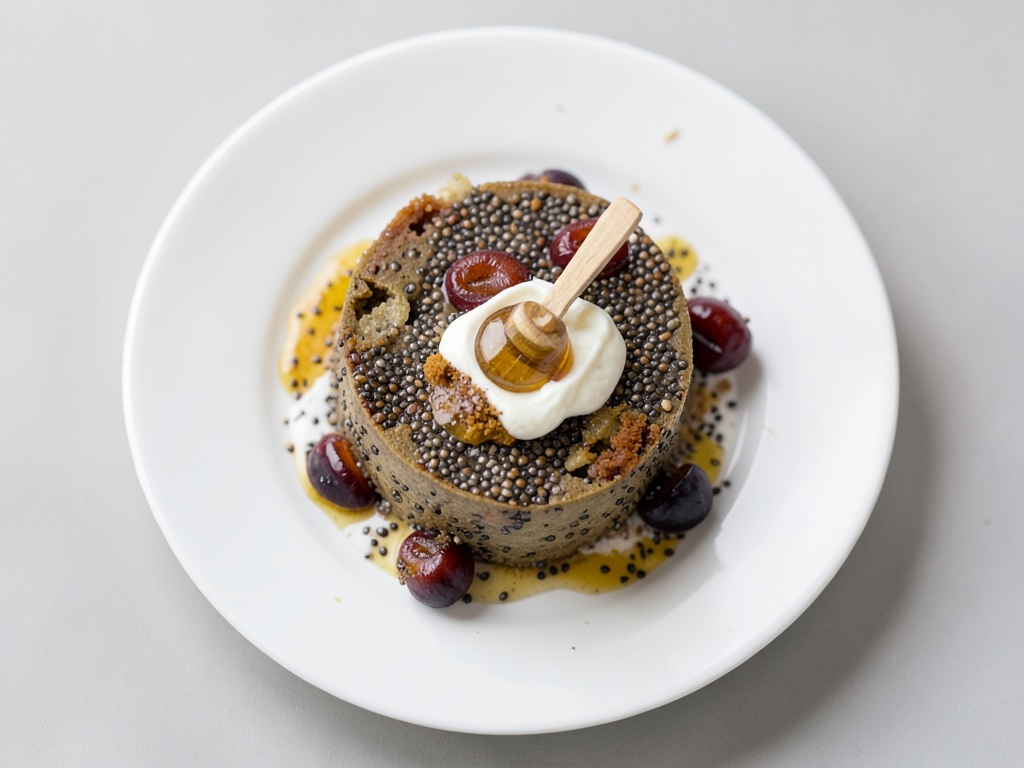 Pudding al chia e cannella con prugne caramellate