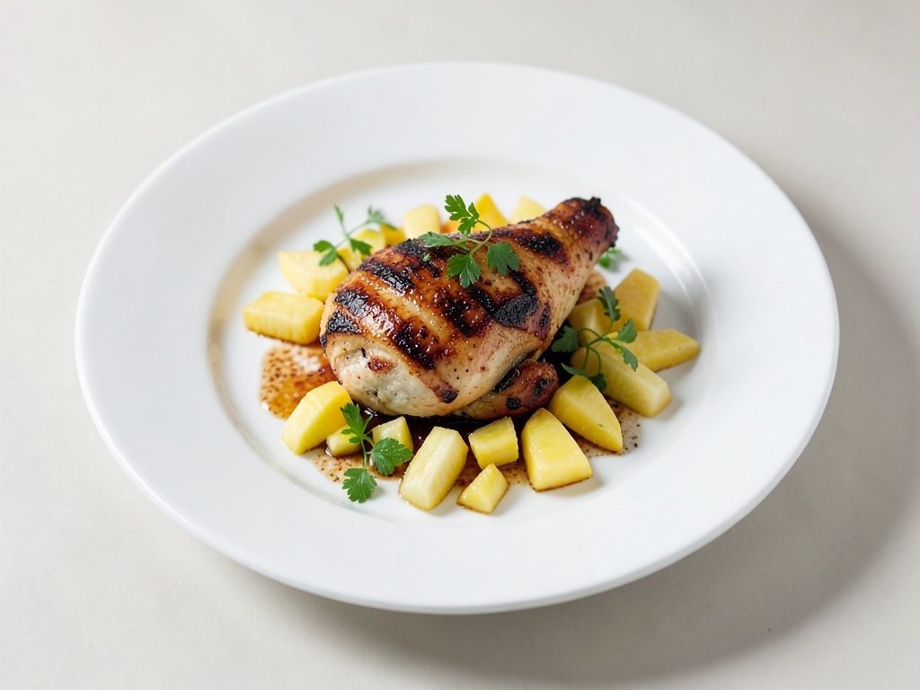 Pollo alla griglia in stile al pastor con ananas