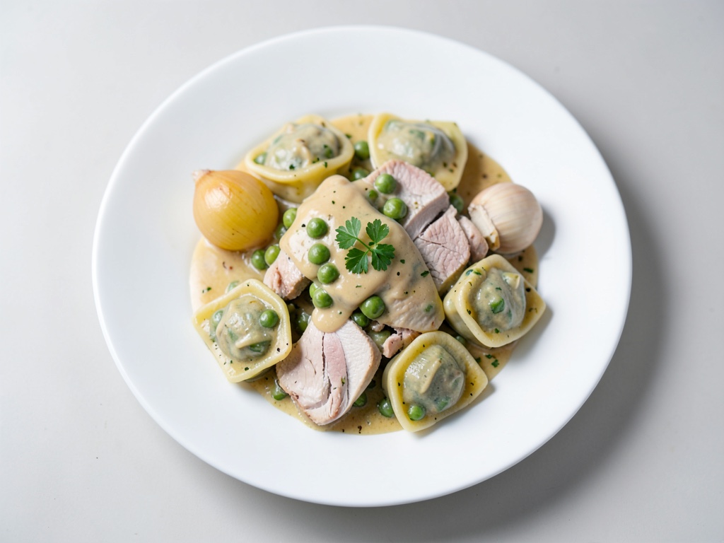 Hähnchen-Alfredo mit Tortelloni