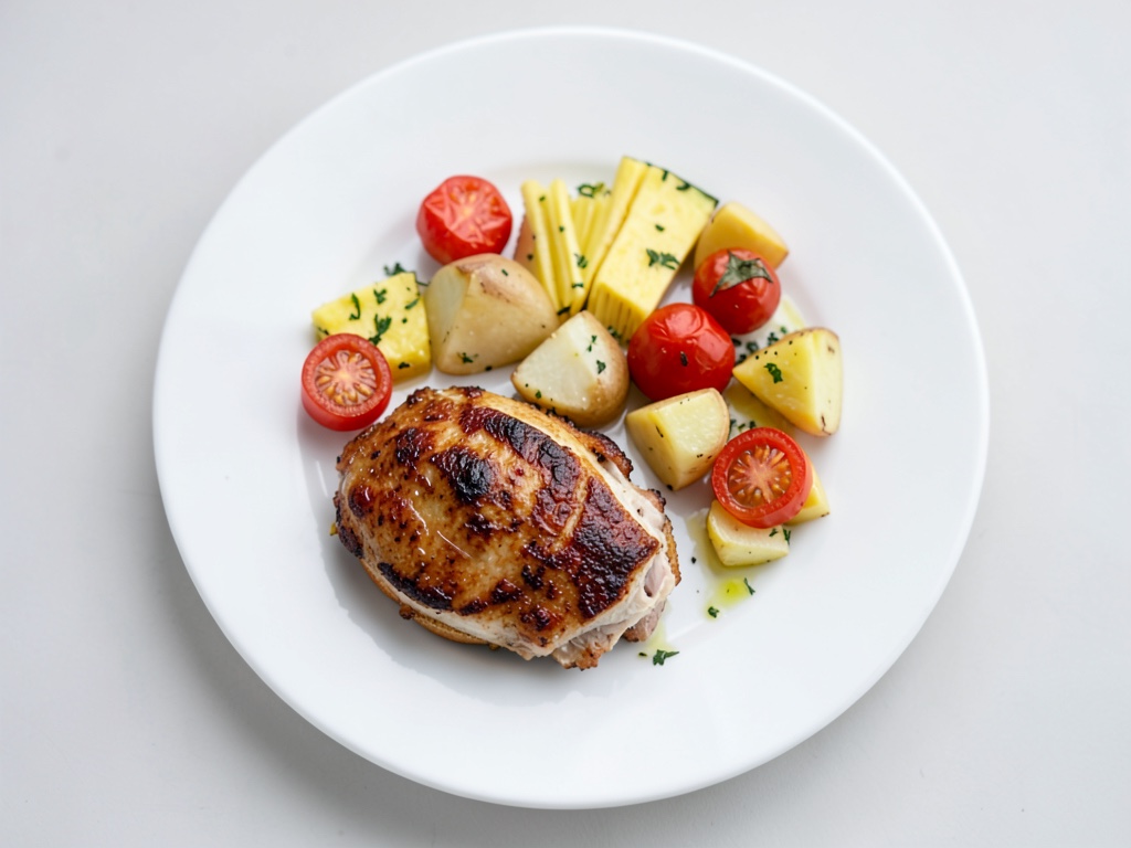 Hamburger di pollo con ananas e croccante girella di verdure