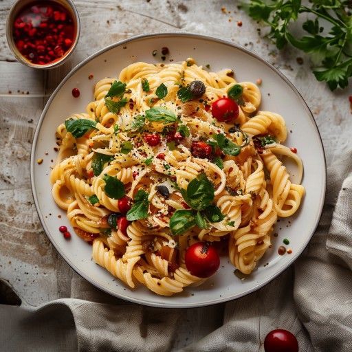 Kalte Chili-Spaghetti mit Spiegelei