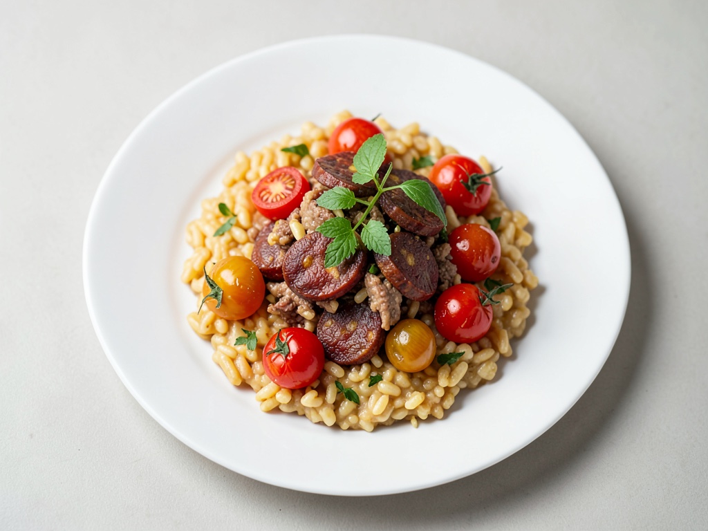 Chorizo-Fenchel-Risotto mit geschmorten Cocktailtomaten