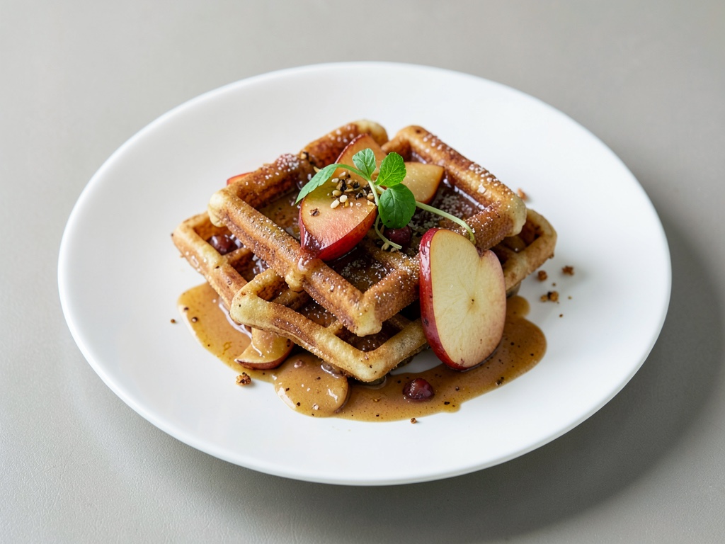 Waffle di Churros con mele caramellate