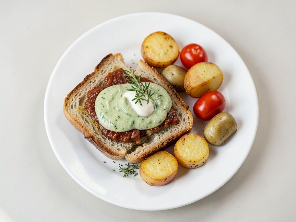 Club-Sandwich mit frites au four et ketchup au thym