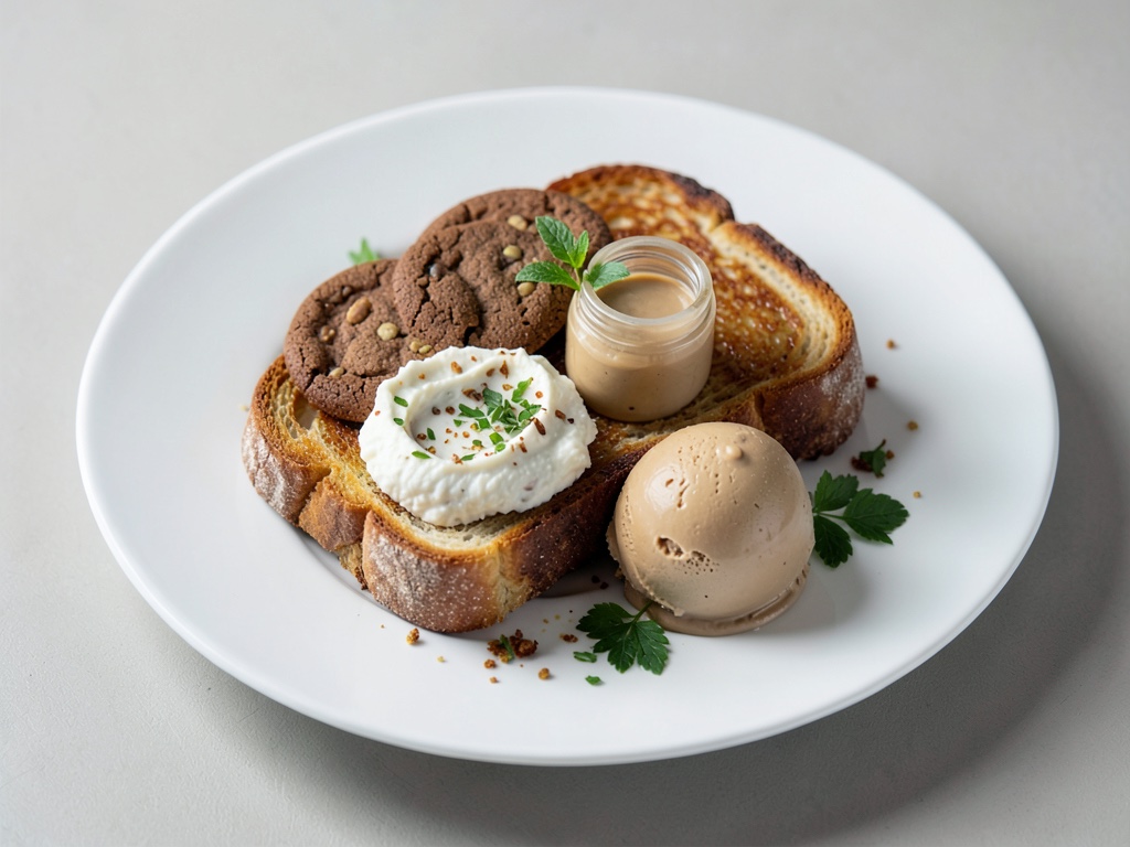 French Toast mit hausgemachtem Cookies-and-Cream-Aufstrich und Erdnussbutter-Eis