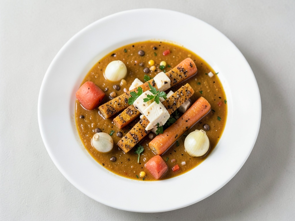 Sopa cremosa de calabaza con palitos crujientes de queso y semillas de calabaza