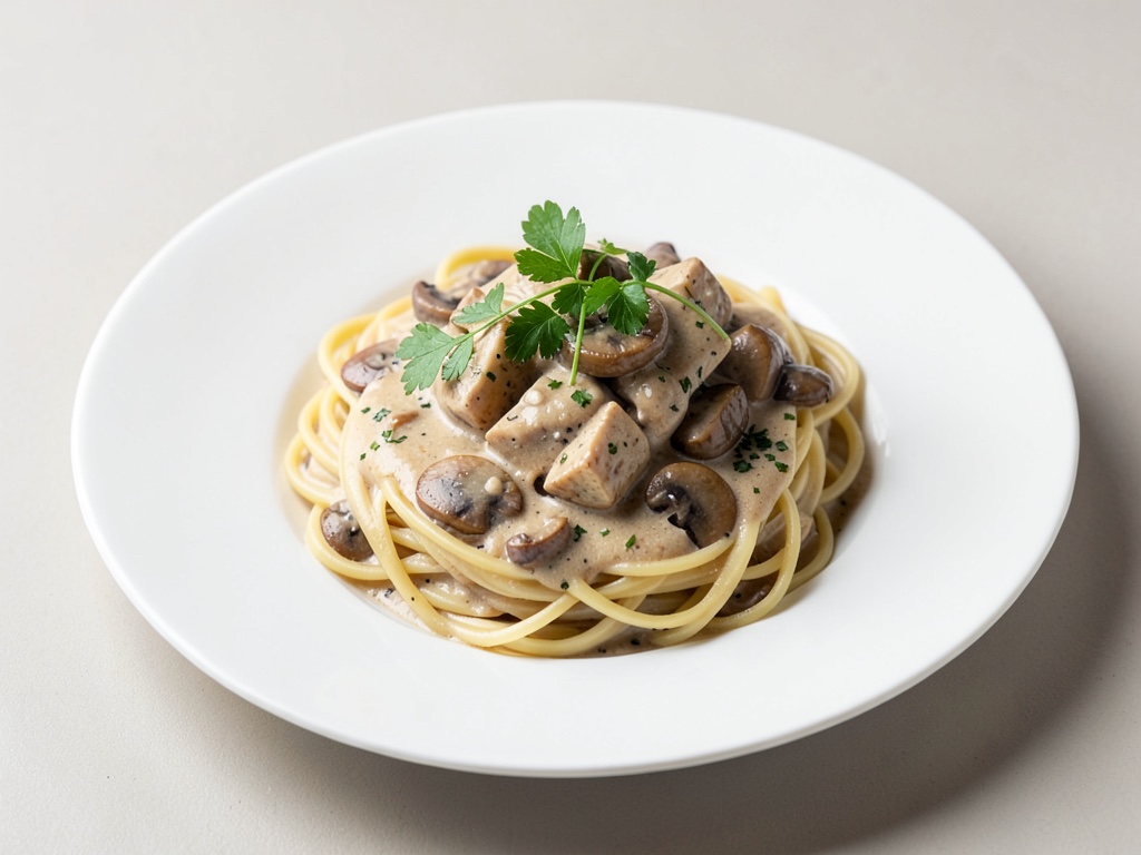 Cremige Pasta mit Pilz-Tofu-Sauce