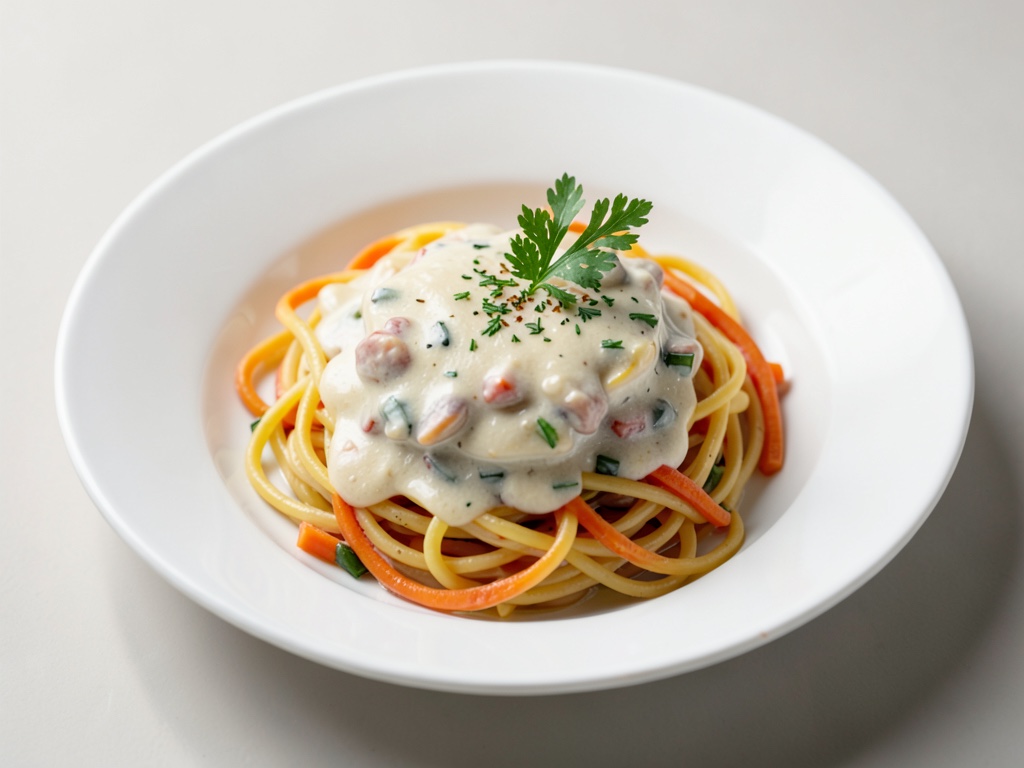 Cremige Spaghetti mit Karottennudeln