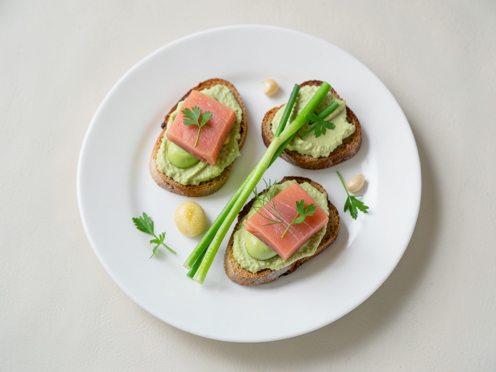 Crostini con crema di avocado e salmone