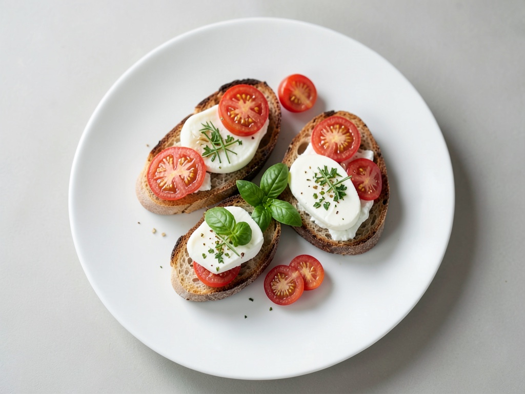 Ciabatta Crostini croccanti con pomodorini freschi e mozzarella