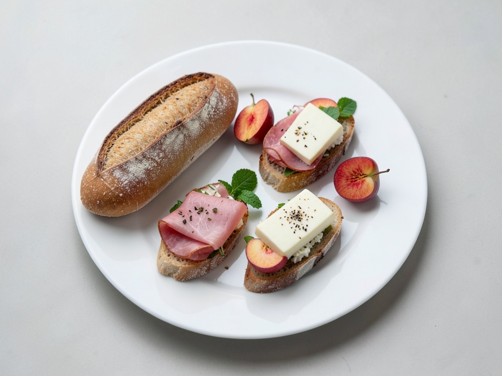 Crostini con prosciutto e pesca