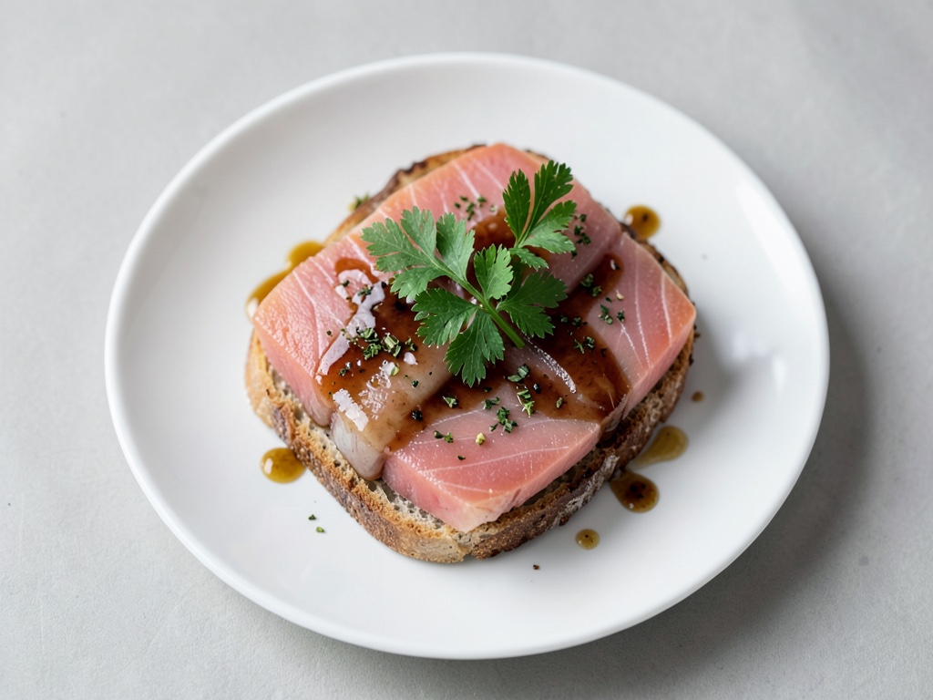 Saumon teriyaki sur pain ciabatta rôti
