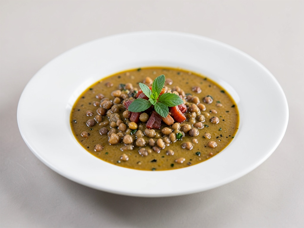 Sopa cremosa de lentejas al curry