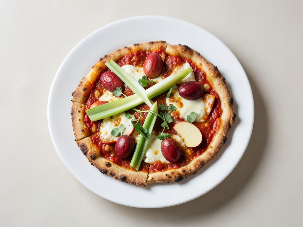 Pizza al curry con porri e mele