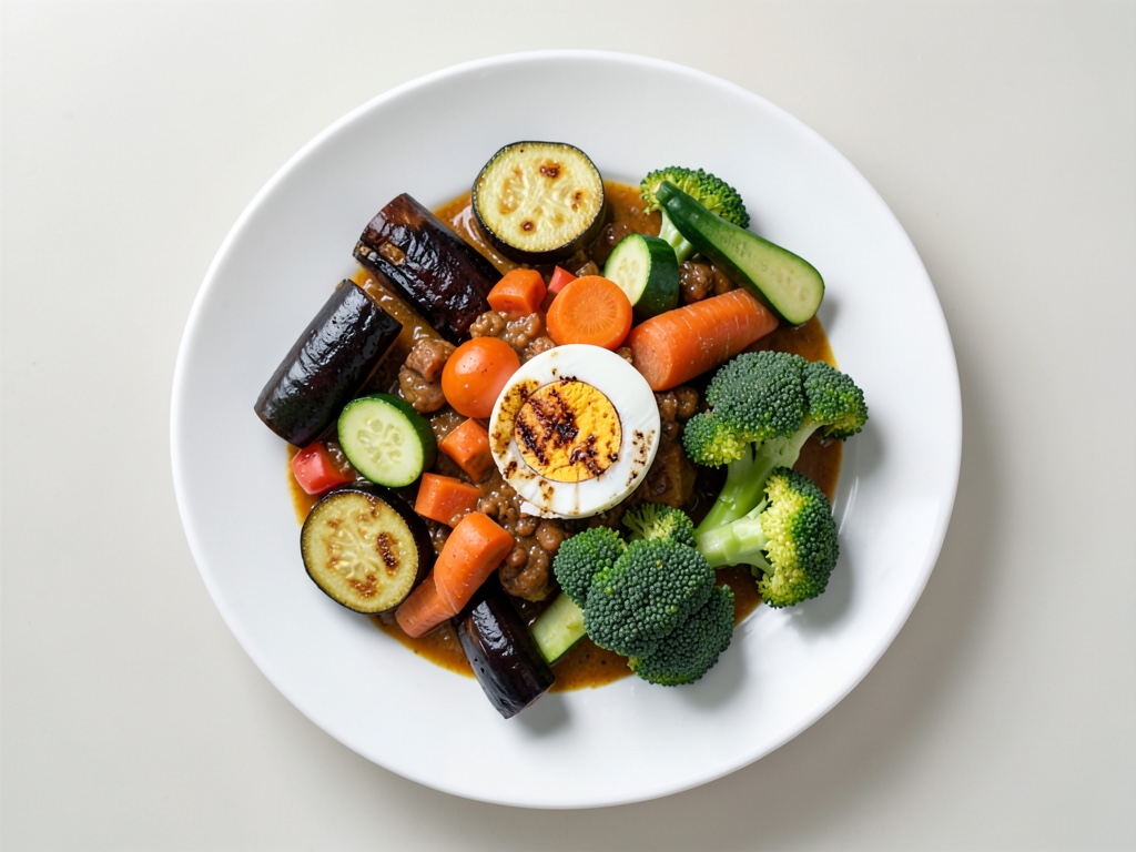 Verdure al curry con uova al tegamino