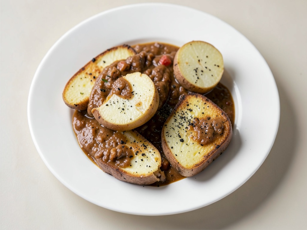 Salsiccia Curry Croccante con Spicchi di Patate al Forno