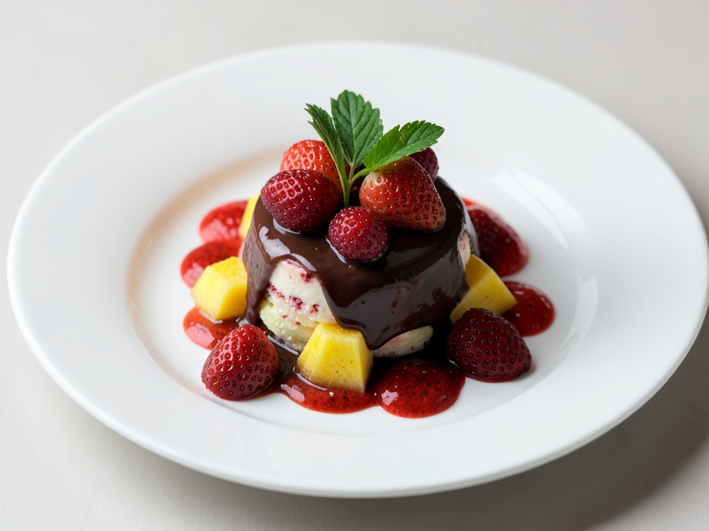 Erdbeer-Ananas-Eis mit Schokoladenmantel