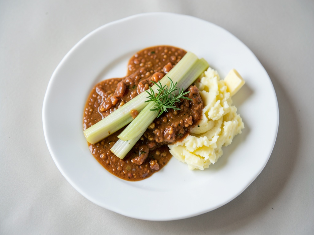 Diots con salsa di cipolle e purè di patate