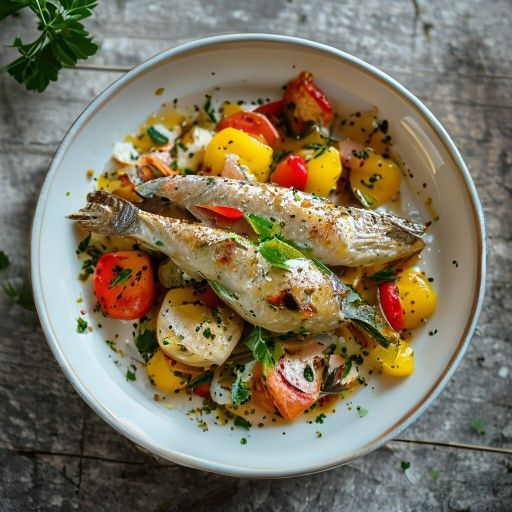 Orata al forno con patate e burro alle erbe