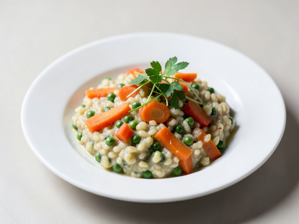 Risotto aux pois simples aux légumes de carottes