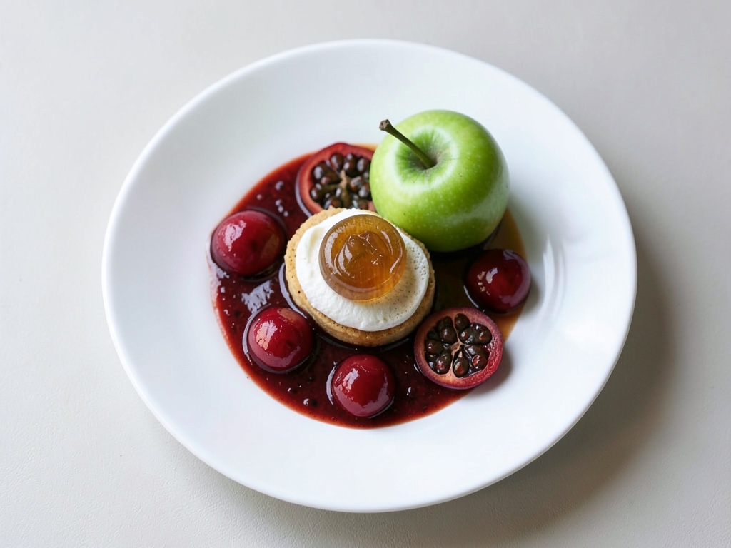 Erfrischender Eistee mit grünem Apfel und Passionsfrucht