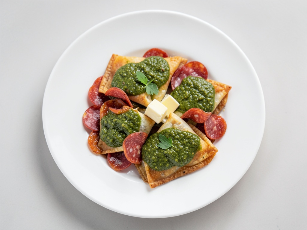 Empanadas croccanti con salsa verde fresca