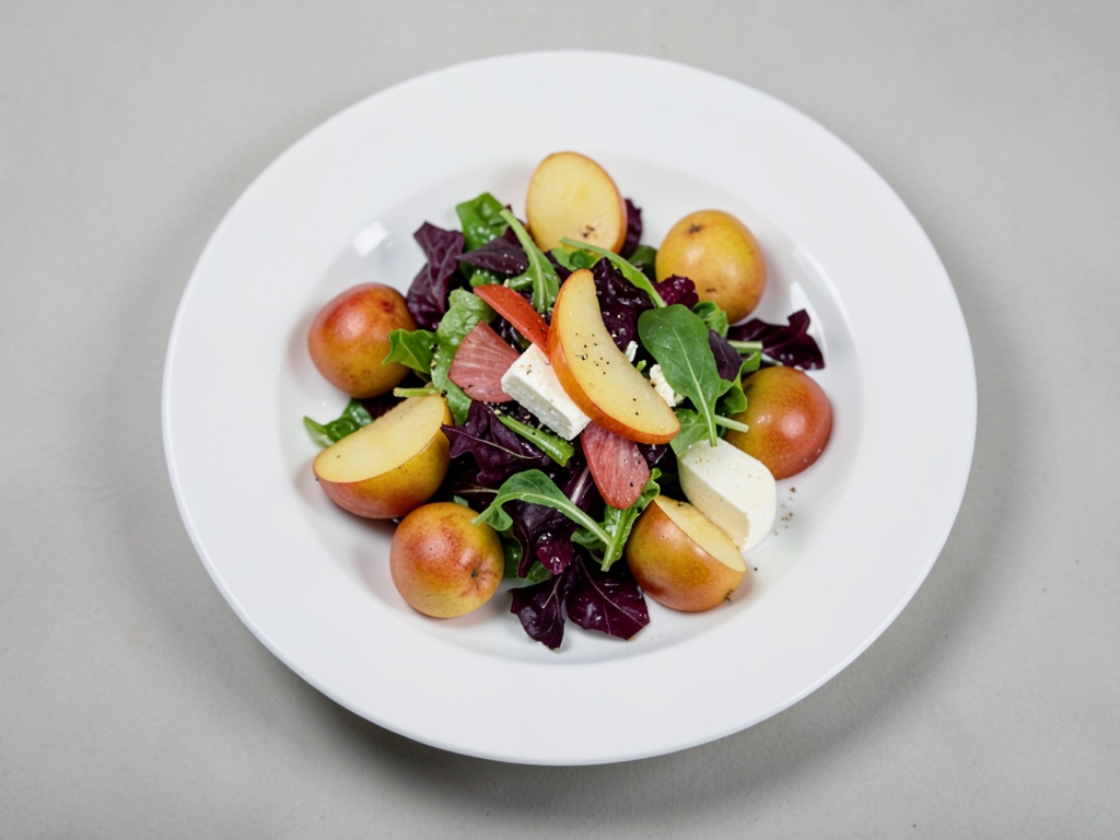 Insalata di cicoria con pere al vino e mozzarella