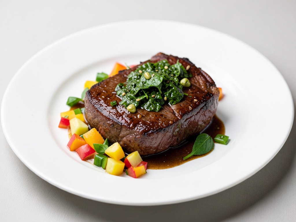 Costoletta di maiale succosa con chimichurri fresco e salsa di ananas