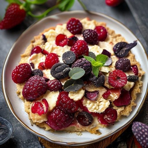 Erdbeer-Rhabarber Cookie-Dough-Tarte