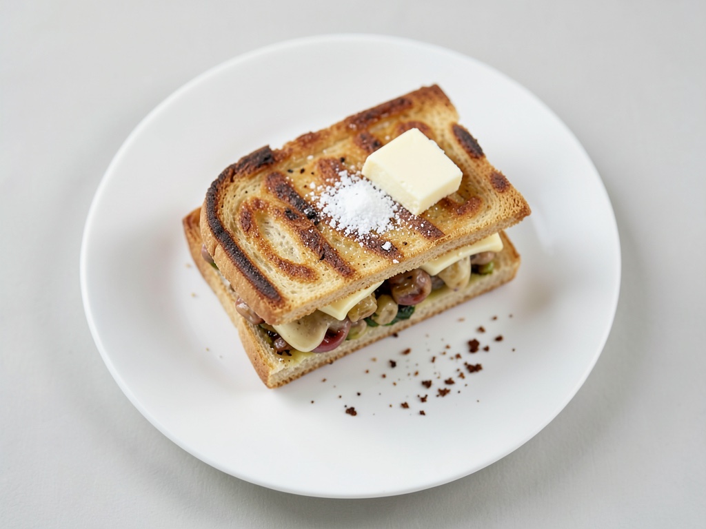 Erdnuss-Bananenwaffeln als Sandwich