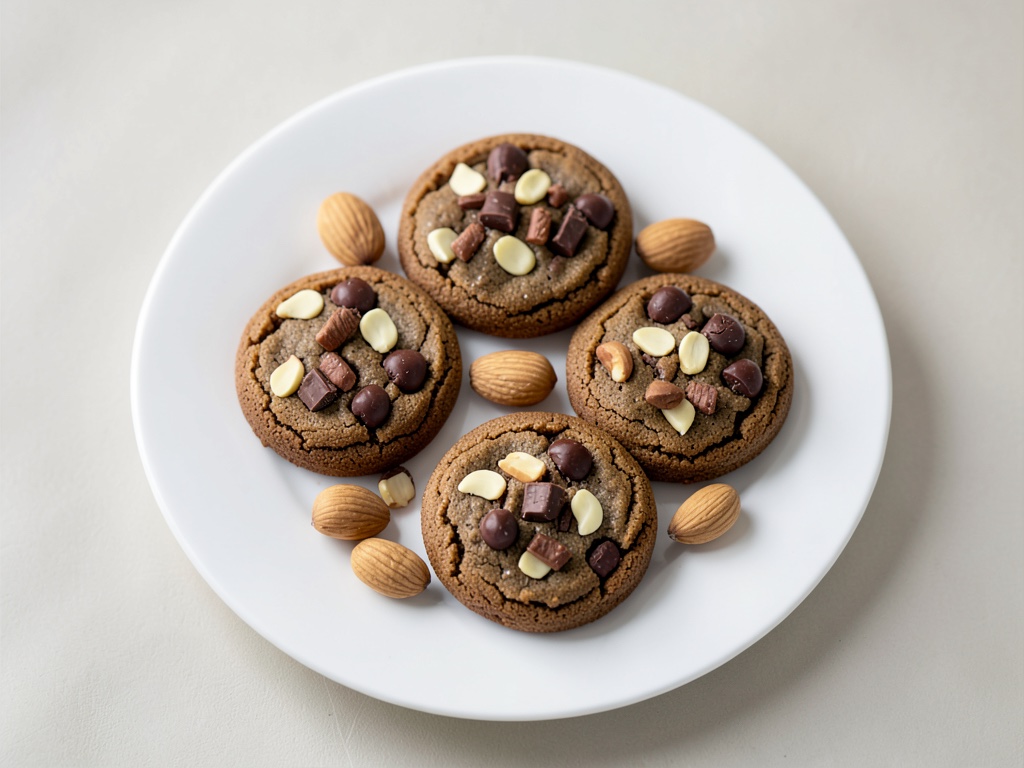 Biscotti al burro d'arachidi con mandorle e cioccolato