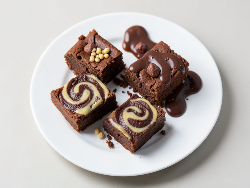 Brownies con marmorizzazione al burro di arachidi
