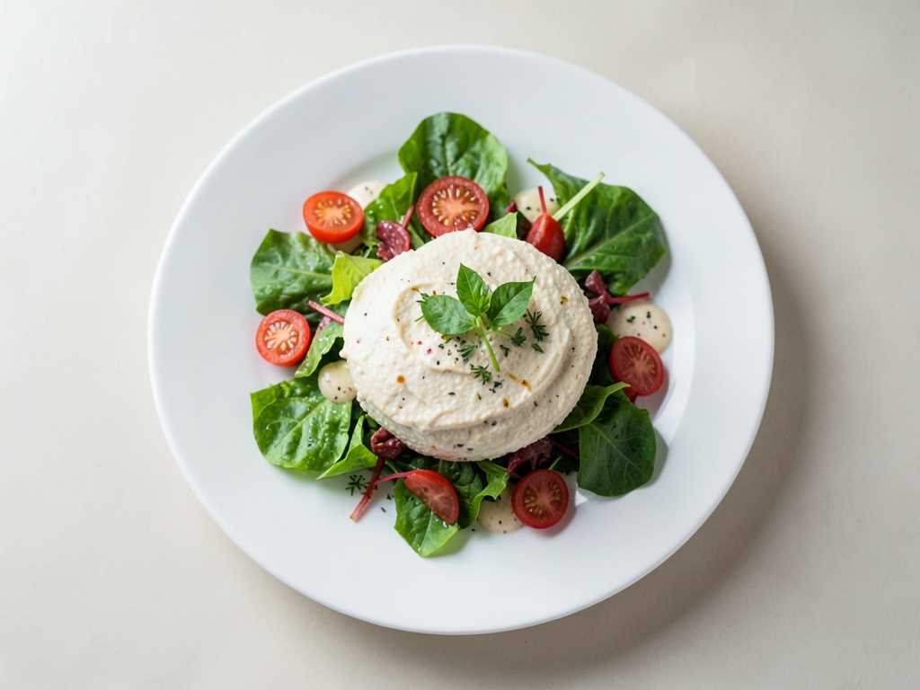 Feldsalat mit cremiger Meerrettich-Käse-Mousse