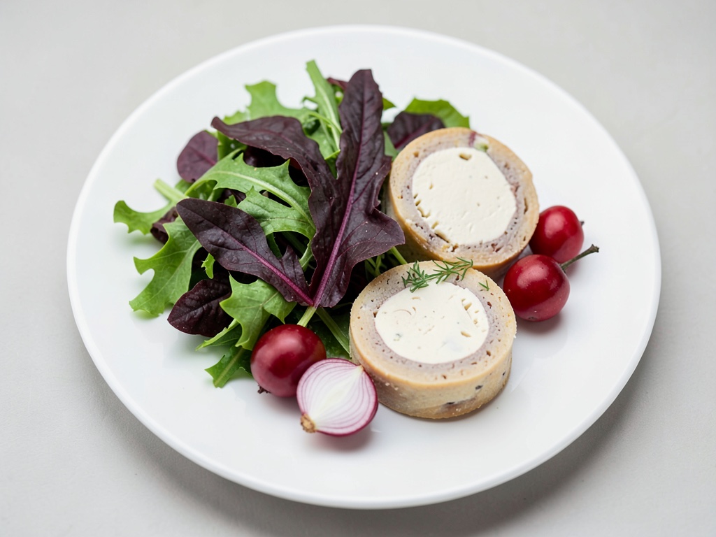 Insalata di valeriana con barbabietola rossa e formaggio di capra