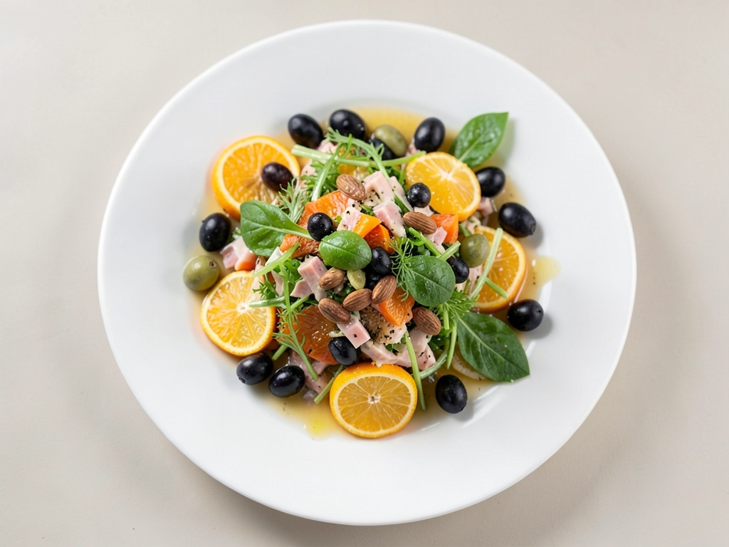 Insalata croccante di finocchio e arance con olive