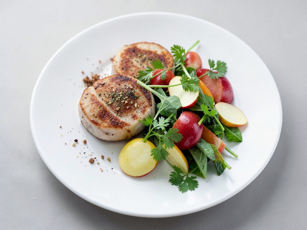 Hamburger di pesce croccanti con insalata di cavolo e mela croccante