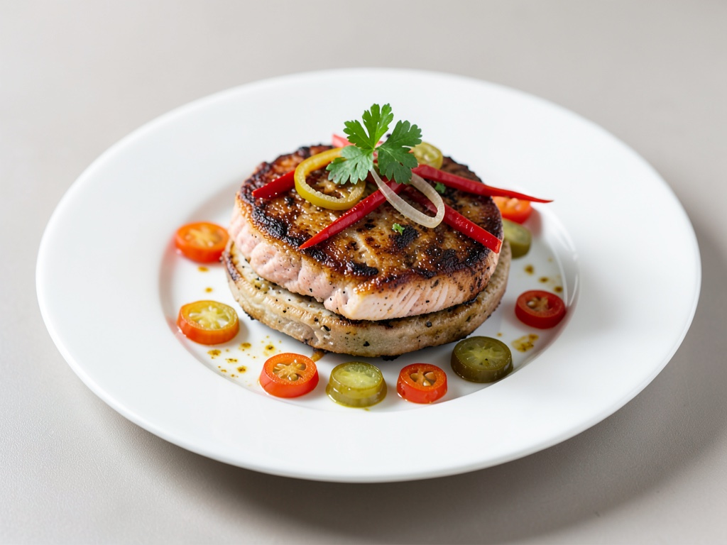 Burger di salmone con cetrioli piccanti