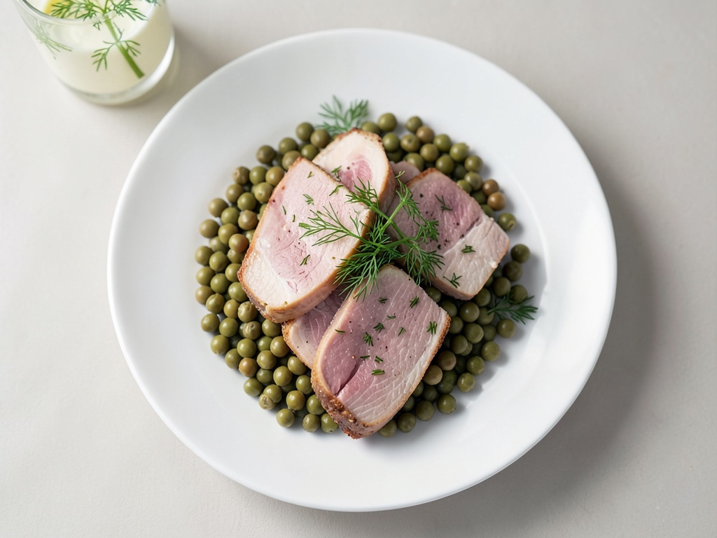 Fischpie mit Erbsen und Blätterteighaube