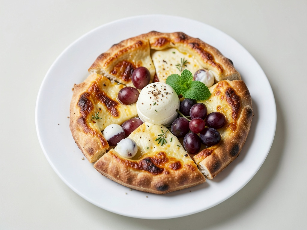 Torta fiamma con Camembert e Uva