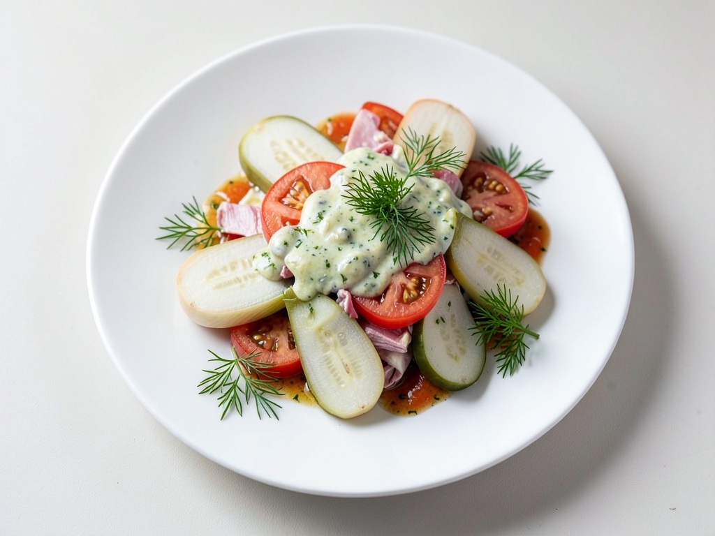 Salade de viande avec vinaigrette aux herbes