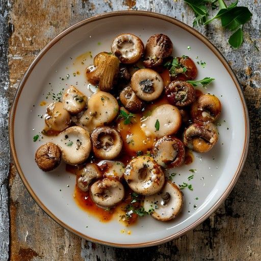 Polpette con salsa di funghi e panna e purè di patate